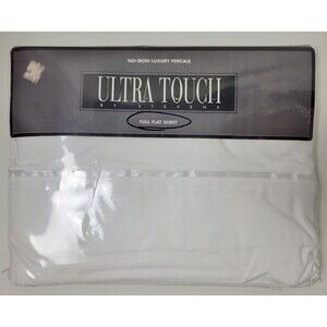 Vintage NIP Ultra‎ Touch Stevens Luxury Percale Double Flat Sheet White